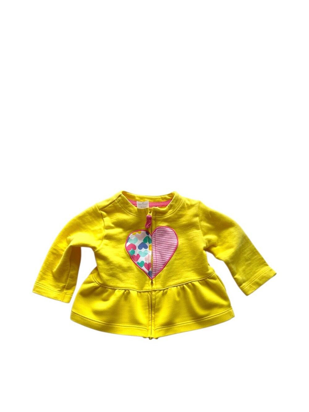 Carter's Yellow Peplum Zip Hoodie with Heart Patch